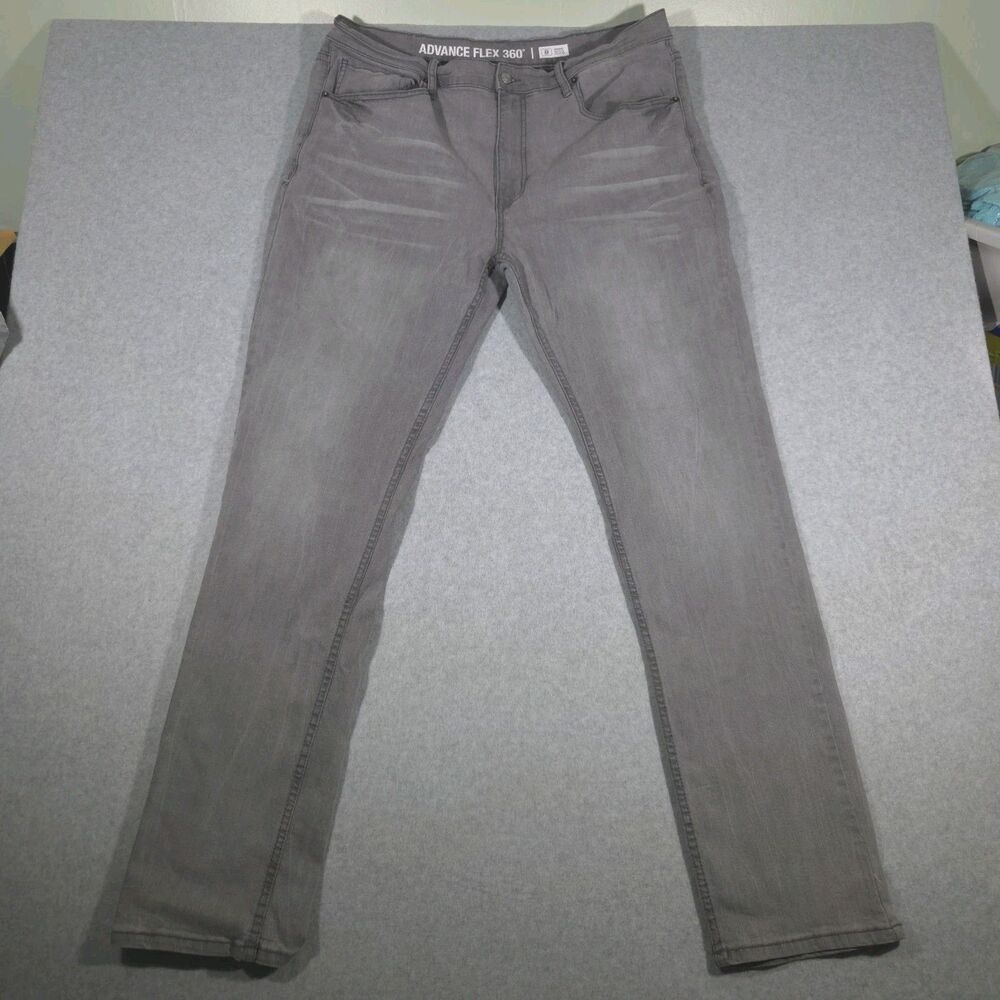 Arizona Jean Co Mens Size 38x34 Athletic Fit Gray Stretch Denim Pants